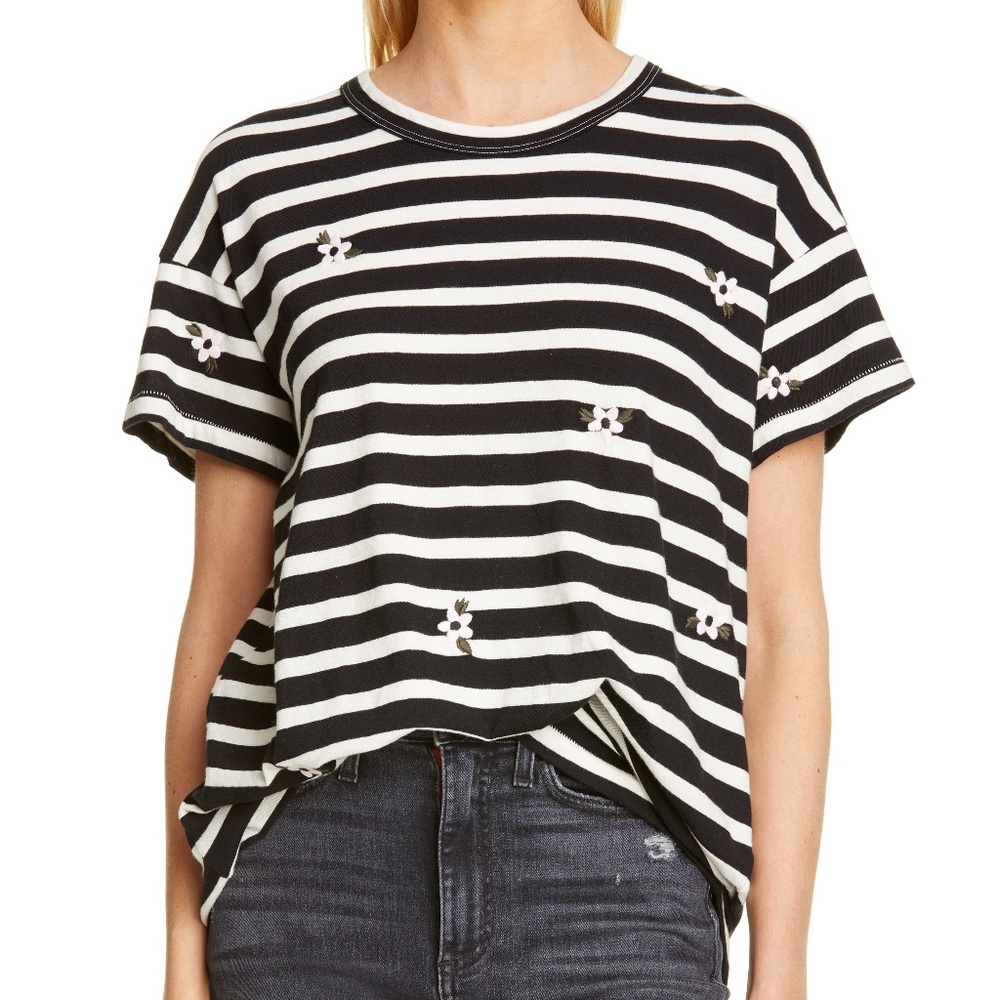 THE GREAT Boxy Crew Embroidered Tee